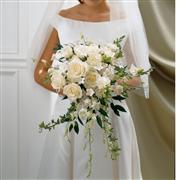 Large Ivory Rose &amp; Orchid Scented Bridal Bouquet