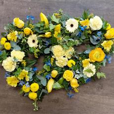Double Open Heart Yellow and Blue